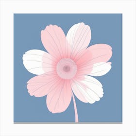 A White And Pink Flower In Minimalist Style Square Composition 446 Canvas Print