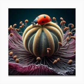 Ladybird and Dried Poppy 2 Canvas Print