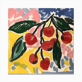 Summer Cherries Painting Matisse Style 1 Canvas Print