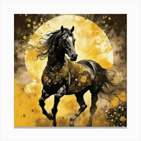 Horse In The Moonlight 2 Canvas Print