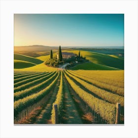 Sunset In Tuscany 1 Canvas Print