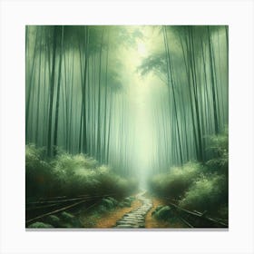 Path Through The Bamboo Forest Canvas Print