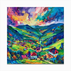 Colorful Landscape Painting Canvas Print