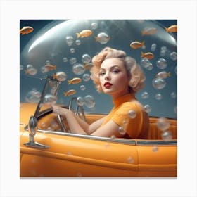 Bubbles In A Car 1 Canvas Print