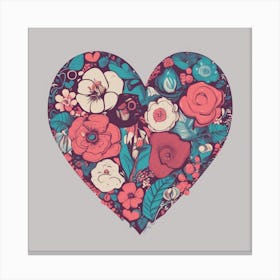 Heart Of Flowers Canvas Print