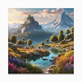 Peaceful Landscapes Ultra Hd Realistic Vivid Colors Highly Detailed Uhd Drawing Pen And Ink P (3) Canvas Print