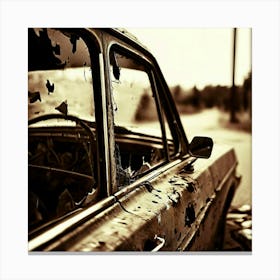 Vehicle View Mirror Car Automobile Auto Outside Transport Glasses Old Front Black Metal (3) Canvas Print