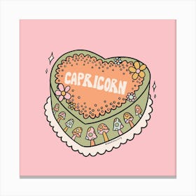 Capricorn Heart Cake Canvas Print