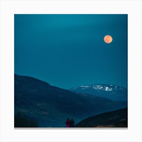 Full Moon In The Mountains Canvas Print