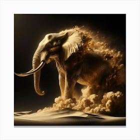 Elephant In The Desert 3 Canvas Print