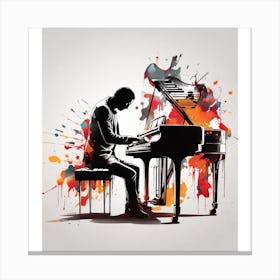 Man Playing The Piano Canvas Print