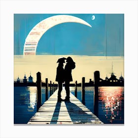 Meet me under the moon Canvas Print