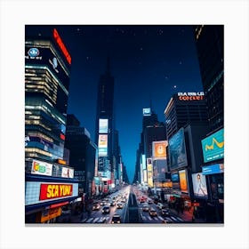 Times Square At Night Canvas Print