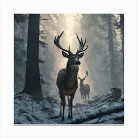 Deer In The Woods 22 Canvas Print