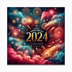 Happy New Year 2024 2 Canvas Print
