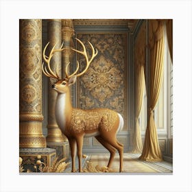 Deer In A Room Canvas Print