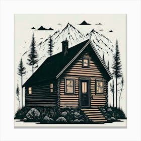 Cabin In The Woods 3 Canvas Print