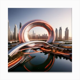 Futuristic City 305 Canvas Print