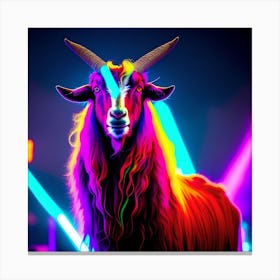 Neon Goat Canvas Print