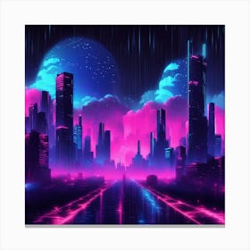 Glitch City Canvas Print