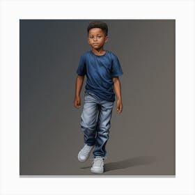 Boy In Blue Jeans Canvas Print