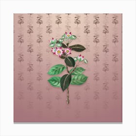 Vintage Tall Calotropis Flower Botanical on Dusty Pink Pattern Canvas Print
