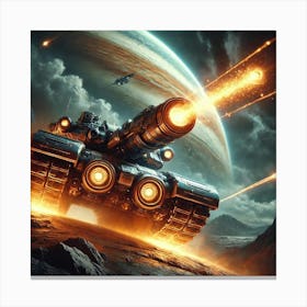 A Sci Fi Depiction Of Solar Flux Cannons Canvas Print