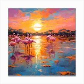 Nature's Grace: Flamingo Whispers Canvas Print