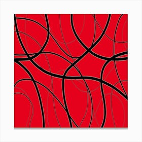Abstract Red And Black Lines Canvas Print