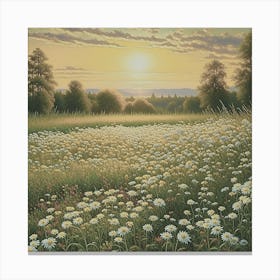 Daisies At Sunset Canvas Print