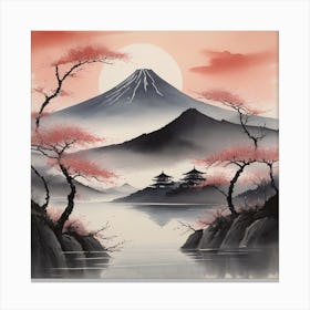 First Red Sunrise wall painting Canvas Print