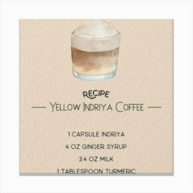 Yellow Indy Coffee Canvas Print