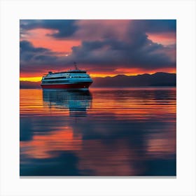 Sunset Cruise Ship 9 Canvas Print