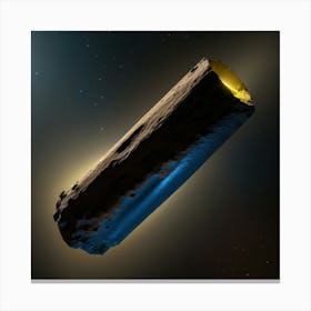 Yellow blue alien artifical asteroid floating in space 10 Canvas Print