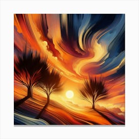 Abstractic Sunset Canvas Print
