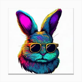 A Cool Rabbit In Sunglasses Canvas Print