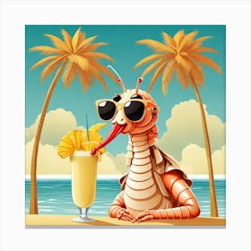 Lizard On The Beach 1 Canvas Print