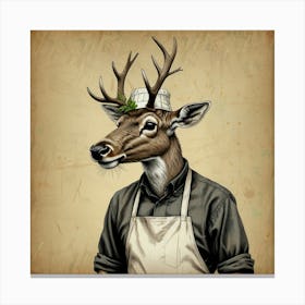 Chef Deer 6 Canvas Print