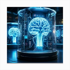 Cyber Brain Fusing Advanced Ai Technology Intricate Neural Networks Visible Glowing Circuitry Fut (7) Canvas Print