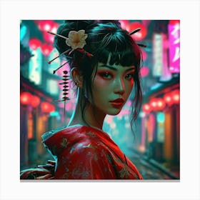 Cyber Geisha Canvas Print