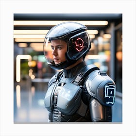 Futuristic Woman In Futuristic Suit 7 Canvas Print