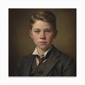 Portrait Of A Young Boy Canvas Print