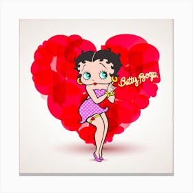 Betty Boop Heart Canvas Print