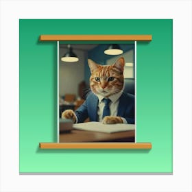 Cat In A Suit Canvas Print