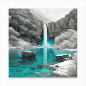 Waterfall In Infrared Canvas Print