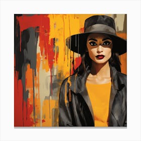 Woman In A Hat 21 Canvas Print