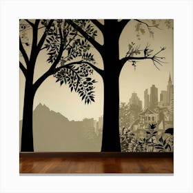 Cityscape Wall Decal 1 Canvas Print