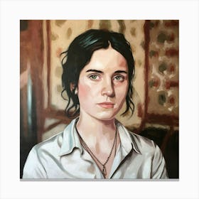 Girl In A White Shirt Canvas Print