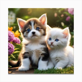 Kitten Friendship Photography Canvas Print