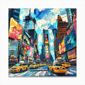 Times Square Oil Painting 3 Canvas Print